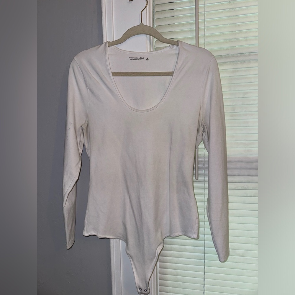 Abercrombie white cotton scoopneck bodysuit - XL